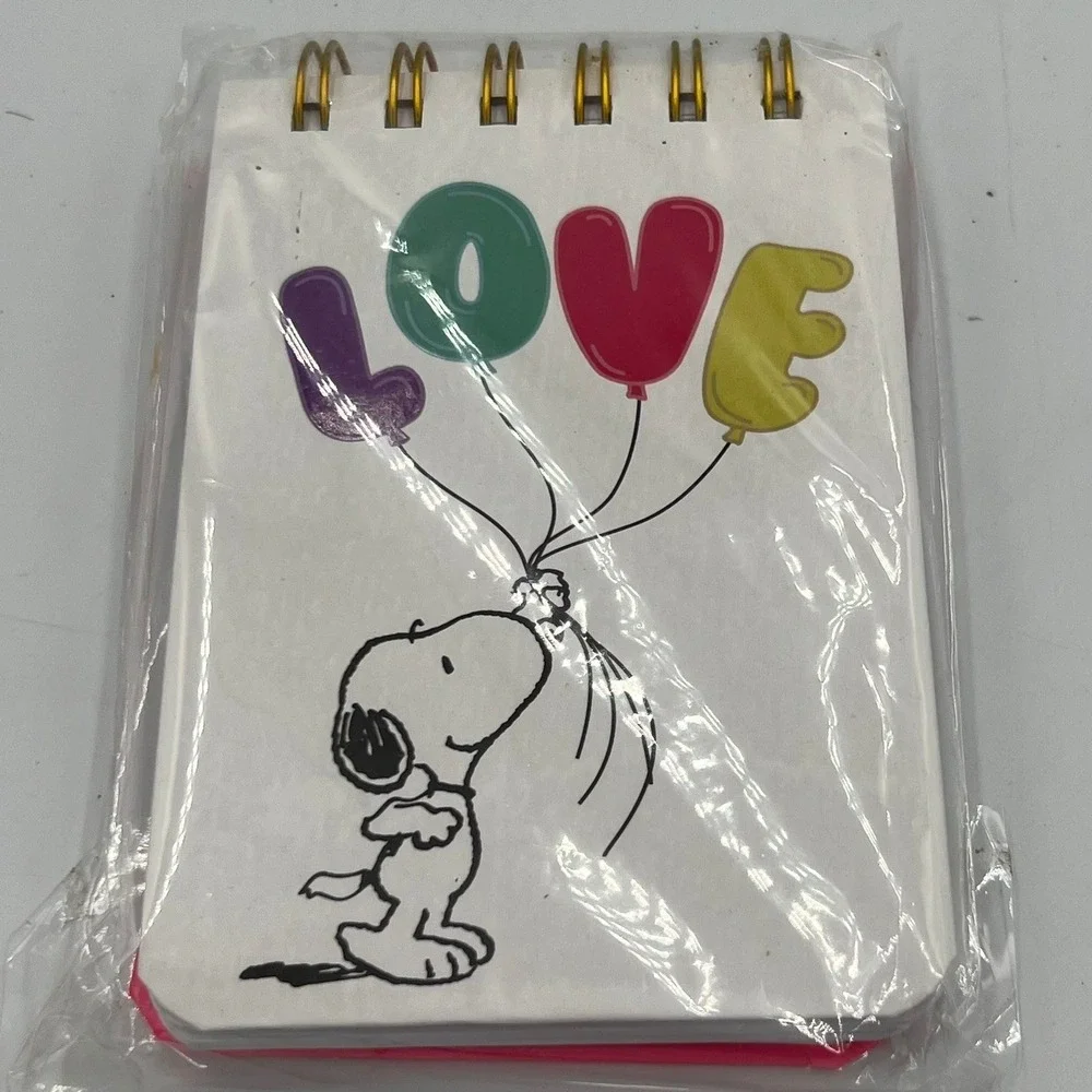 Graphique Peanuts Snoopy Mini Notebook Set 2pk Pink White Brand New LOVE Spiral